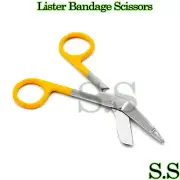 (Yellow) Color Handle Lister Bandage Scissors 4.5" Surgical Medical Instruments