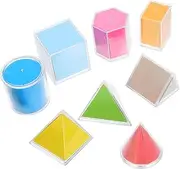 HOUDERCO 1 Set Geometric Models Teaching for Home Education Resources Transparent Geometric Solids Manipulatives Counting Blocks for Preschool Learning