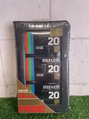 Maxell VHS-C 3 Pack Tape HGX-Gold TC-20 's In Library Storage Case New Sealed
