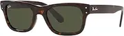 [Ray-Ban] Men's Mr Burbank Havana Frame/Green Lens Sunglasses - 100.92mm Lens