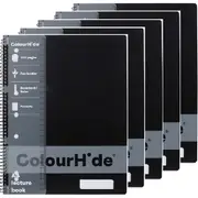 Colourhide Lecture Notebook 140 Page A4 Black Pack 5