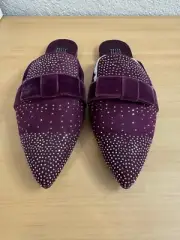 White House Black Market Sparkle Burgundy Velvet Shoes Women's Size 10M