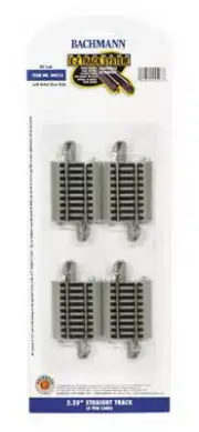 Bachmann 44513 HO Nickel Silver 2.25" Straight E-Z Track Sections (Pack of 4)