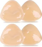 [MeiKYing] Adhesive Bra Push Up Pads Double-Sided Adhesive Bra Large Breast Sticky Bra Nipple Pads 2 Pairs Bra Inserts Push Up Bra for Women, A-D Cup Ultra Instant Lift, for Sports Swimsuits, Dress, beige, M