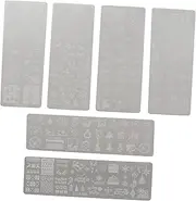 6pcs Christmas Nail Plate Nail Templates to Print Snowflake Nail Art Stickers Christmas Stamp Template Molds Nail Stamp Plates Nail Shape Diy Nail Stamper Stainless Steel Plate Elk