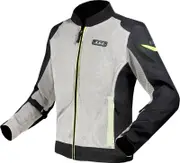 LS2 Airy Evo, textile jacket , color: Light Grey/Black/Neon-Yellow , size: L