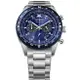CITIZEN 星辰 光動能 時尚計時腕錶-藍 43mm/CA4554-84L