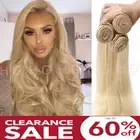 Real Thick Peruvian Virgin Blonde Human Hair Bundles Extensions Weave Weft US