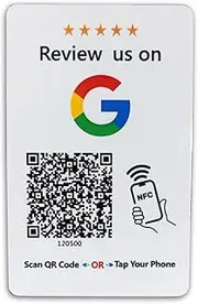 [Gialer] Contactless Sharing Smart NFC 'Review us Card" for Your Google Account, Touchless Card Reusable QR Code Tap Review Card,Change Anytime,no app Needed