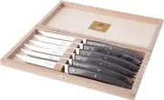 Claude Dozorme CD.001.98 - Boxed Set Of 6 Le Thiers Steak Knives (Dark Grey Handles)