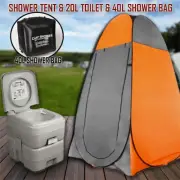 20L Outdoor Portable Toilet 40L Shower Bag Pop Up Camping Tent Change Room Or
