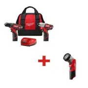 Milwaukee Power Tool Combo Kits 12V Li-Ion Cordless Drill Driver/Impact (2-Tool)