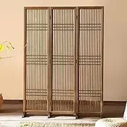 Standing Door Partition, Wooden Room Divider Wall Fencing, Folding Room Partition Privacy Screens with Detachable Base, for Home, Hotel, Office, Porch(3 Pack)