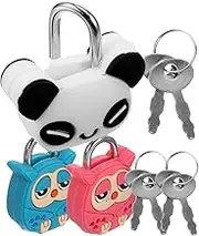 GETAJGHSD 3pcs Mini Cute Locks with Keys Durable Metal Padlocks for Bags Luggage Jewelry Boxes and Cabinets for Classroom Gym and Matching Games