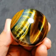 TOP 107.8G 42MM Natural Tiger eye Crystal Sphere Ball 6124+