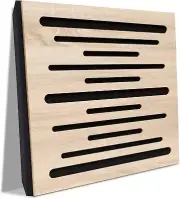 Olanglab Acoustic Carved Wood Wall Panels, 2 Pack 19.6"X19.6" Sound Absorbing Pa