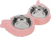 Totority Butterfly Shaped Stainless Steel Pet Bowls Non Slip Double Food and Water Feeder for Dogs Cats Rabbits Small Animals Ample Capacity Easy to Clean Design