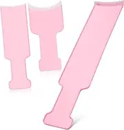 Generic 3 Pcs Balance Board Hair Styling Comb Balayage Comb Highlighter Hair Balayage Palette Slick Back Hair Brush Hair Dye Color Board Hair Band with Clips Barber Shop Tools Plastic Pink