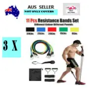 3 x 11Pcs Resistance Bands Set Yoga Exercise Fitness Band Rubber Tube Bands Gym