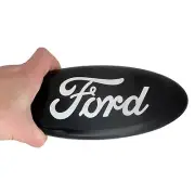 Grille or Tailgate Silver Chrome on BLACK Emblem - 9" Logo Badge for Ford Trucks (for: Ford)