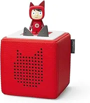 tonies Toniebox Starter Set incl 1 Creative Character, Audio and Music Player Speaker for Audiobooks Songs for Kids, Easy Use Screenfree Wireless Speaker, 7 Hr Battery, Red