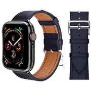 For Apple Watch iWatch Band Series 8 7 6 5 4 3 SE 45 44 41 Leather Strap Midnight Blue