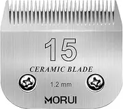 15 Cut Length 3/64"(1.2mm) Detachable Ceramic Pet Dog Clipper Blades Compatible with Most Andis,Oster A5 Wahl KM Series Clippers