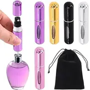 5Pcs 5ml Travel Perfume Refillable Bottle Atomizer Sprayer 5 Colors Mini Portable Perfume Dispenser Container Scent Pump Case Travel Size Fragrance Sprayer for Perfume Liquid Dispenser