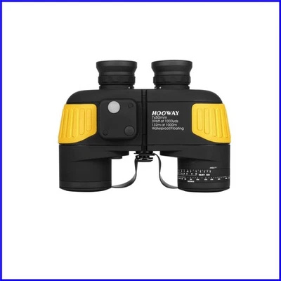 Durable Waterproof Binoculars with Rangefinder & Illuminated Compass for Boating