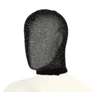 Adjustable Head Hood Slave Harness Breathable Black Mesh Restraint
