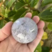 Lepidolite & Pink Tourmaline Polished Crystal Sphere With Meaning Card (#3275)