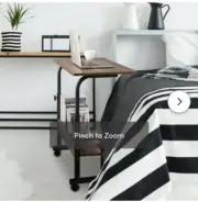 GAJOO Mobile Side Table Mobile Laptop Desk Cart 23.6 Inches Tray Table...