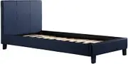 Single PU Leather Bed Frame and Headboard - 190cm x 100cm Blue