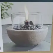Tabletop Fire Bowl Citronella Torch Style Selections 10.5" Gray Ceramic Stone
