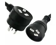 Piggyback Mains Power Extension Cord Australian 240V Power Lead AU 3-Pin Black - ELPB110B, 10m