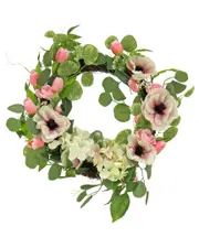 National Tree Company Hydrangea, Tulip & Eucalyptus Spring Wreath
