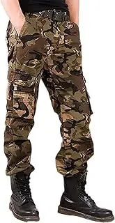 [HanzhuoLG] Pants for Men Military Tactical Camouflage Cargo Pants Training Work Camo Combat Army Male Clothing Straight Large Size Trousers Men's Yellow Camouflage L