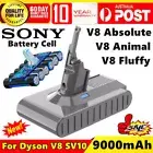 9000mAh for Dyson V8 Battery Absolute SV10 V8 Animal Fluffy Vacuum Sony Cell AU