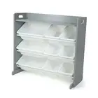 Inspire Toy Organizer with Shelf and 9 Storage Bins, Grey/White