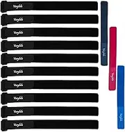 Varylala 10 Pcs Versatile Hook and Loop Securing Straps Tie downs Fastening Stabilizer Straps (1”x24”) – (Black)