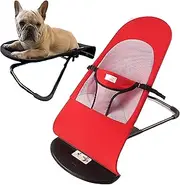 BINGOHM Dog Rocking Chair Cat Rocking Chair, Dog Rocker Bed Chair, Indoor Lounge,Portable Cat Rocking Chair, Pet Dog Bed Cat Sofa, Foldable Rocking Chair Small Pet Rocker for Pets up to 30 lbs,Red