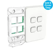Clipsal Iconic 4 Gang Switch Grid & Skin