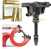 MAS Ignition Distributor + 6Pcs ACDelco RapidFire Platinum Spark Plugs & One Set Spark Plug Wires 1104050 1103976 1104057 12570426 12598210 Replacement for Chevy GMC Pickup Truck 4.3L V6 Vortec