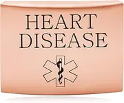 Oneress Heart Disease Medical ID Watch Band Label Warfarin Safety Tag, Stainless Steel Smartwatch Medical Alert, Engraved Emergency Wristband for Seniors & Athletes YA4313 Rose Gold-Heart
