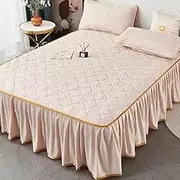 Bed Valance Skirt Fitted Bed Skirt Bedspread Coverlet Bed Sheet 180 * 200CM 200 * 220CM Dustproof Ruffle Individual/Double Bed Princess Sheets Ruffled Cotton Non Slip