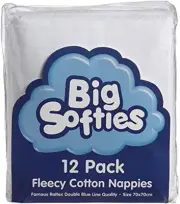 Big Softies Super Soft Cotton Flannelette Nappies Set for Babies, White