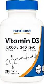 Nutricost Vitamin D3 10,000 Iu, 240 Softgel Capsules