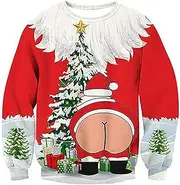 [KWJOGTAQ] Women Ugly Christmas Sweater Plus Size Funny Festive Pullovers Snowman Graphic Long Sleeve Fashion Tops