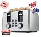 4 Slice Toaster - Silver Stainless Steel Browned Toast High Lift Kitchen