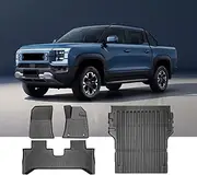 for BYD Shark 6 AU RHD TPE Full Cover Floor Mats with Door Sill Protector, Full Set Floor Liners Cargo Liner Protection (AU Local Stock) (Floor Mats 3PCS+Ute Bed Mat)